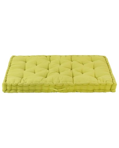 Coussin de plancher de palette Coton 120x80x10 cm Vert