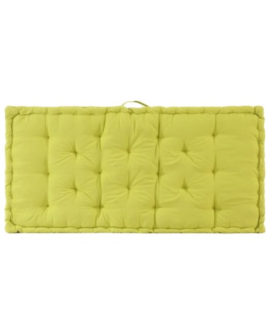 Coussin de plancher de palette Coton 120x80x10 cm Vert