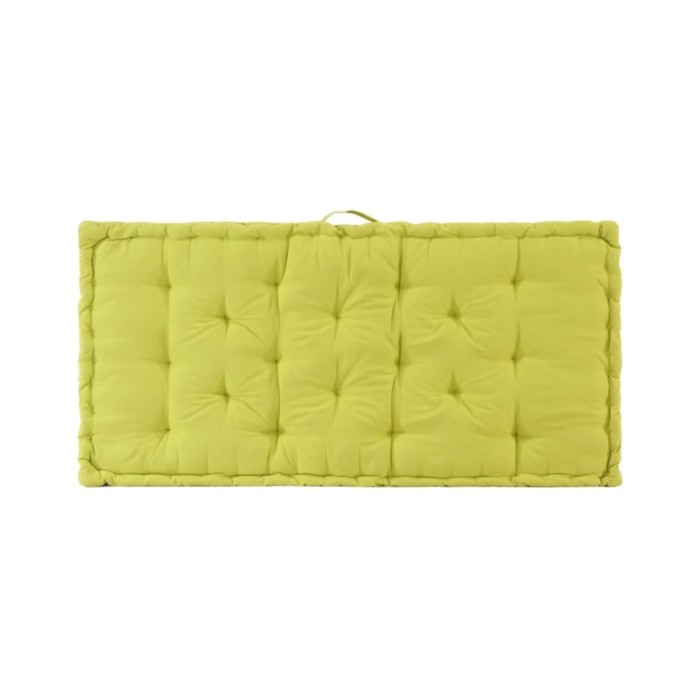 Coussin de plancher de palette Coton 120x80x10 cm Vert