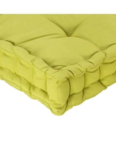 Coussin de plancher de palette Coton 120x80x10 cm Vert