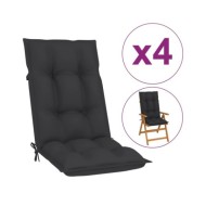 Coussins de chaise de jardin 4 pcs Anthracite 120x50x7 cm