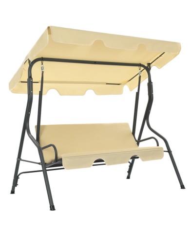 Balancelle de jardin Blanc crème 170 x 110 x 153 cm