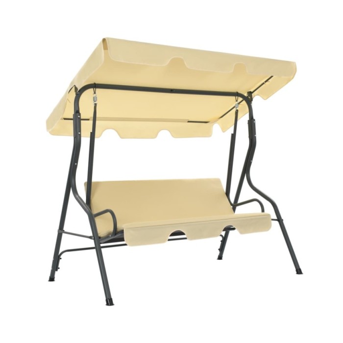 Balancelle de jardin Blanc crème 170 x 110 x 153 cm