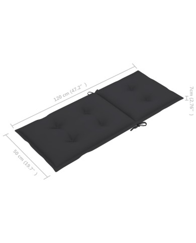 Coussins de chaise de jardin 4 pcs Anthracite 120x50x7 cm