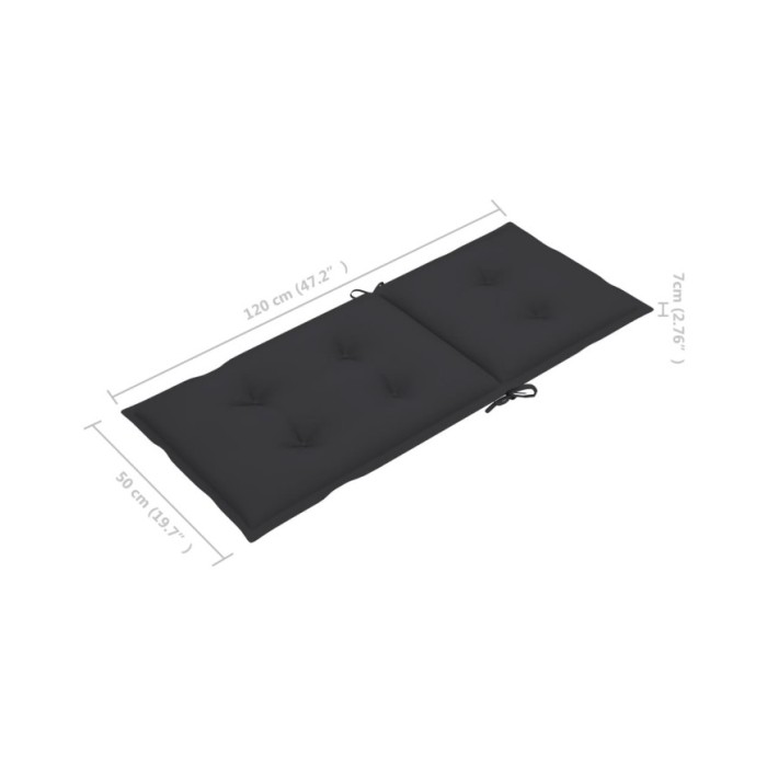 Coussins de chaise de jardin 4 pcs Anthracite 120x50x7 cm