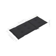 Coussins de chaise de jardin 4 pcs Anthracite 120x50x7 cm