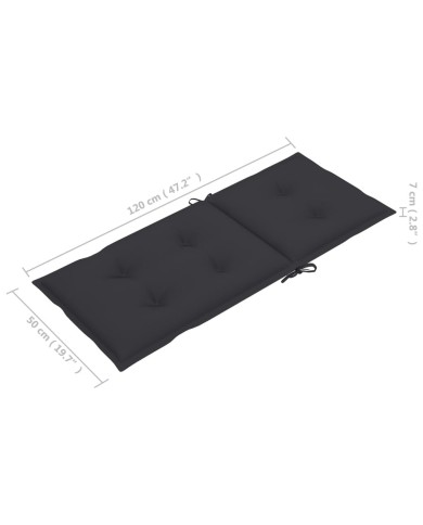 Coussins de chaise de jardin 6 pcs Anthracite 120x50x7 cm