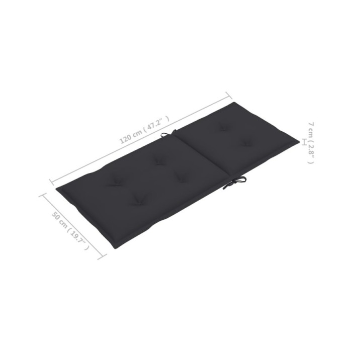 Coussins de chaise de jardin 6 pcs Anthracite 120x50x7 cm