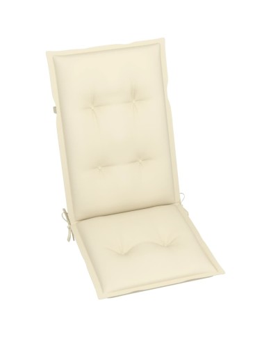Coussins de chaise de jardin 6 pcs Crème 120x50x7 cm