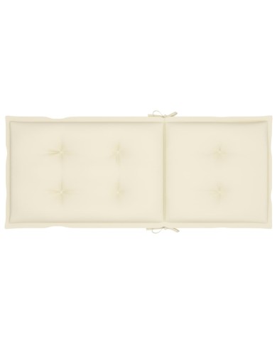 Coussins de chaise de jardin 6 pcs Crème 120x50x7 cm