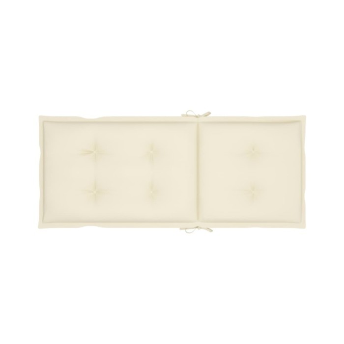 Coussins de chaise de jardin 6 pcs Crème 120x50x7 cm