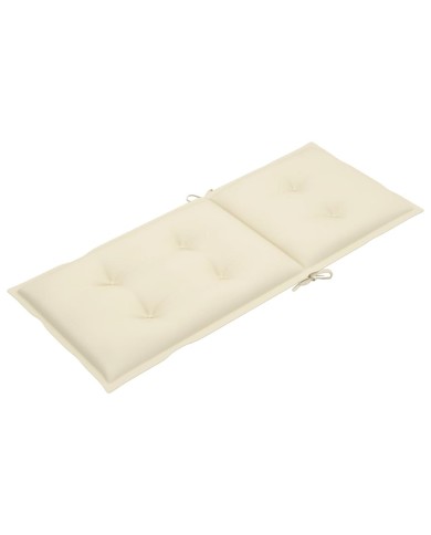 Coussins de chaise de jardin 6 pcs Crème 120x50x7 cm
