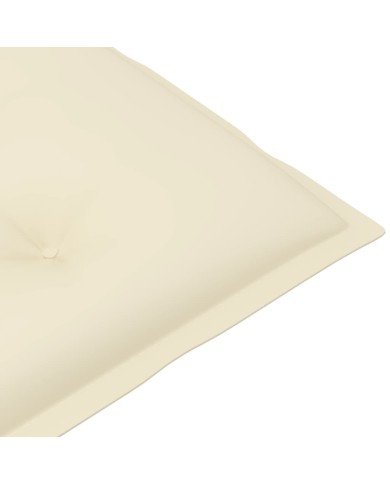 Coussins de chaise de jardin 6 pcs Crème 120x50x7 cm