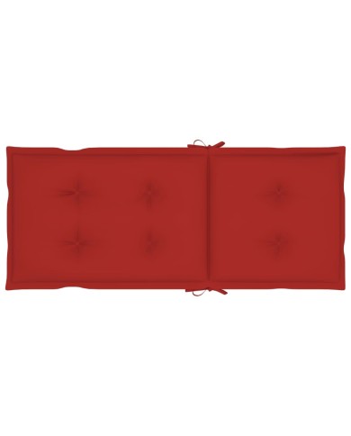 Coussins de chaise de jardin 4 pcs Rouge 120x50x7 cm