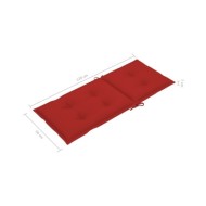 Coussins de chaise de jardin 4 pcs Rouge 120x50x7 cm