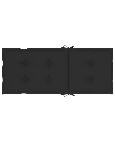 Coussins de chaise de jardin 2 pcs Noir 120x50x7 cm