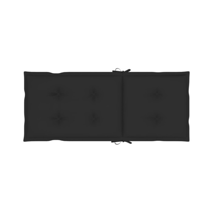 Coussins de chaise de jardin 2 pcs Noir 120x50x7 cm