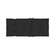 Coussins de chaise de jardin 2 pcs Noir 120x50x7 cm