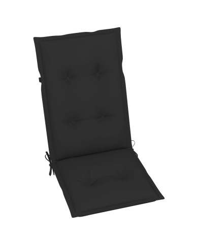 Coussins de chaise de jardin 4 pcs Noir 120x50x7 cm