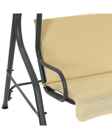 Balancelle de jardin Blanc crème 170 x 110 x 153 cm