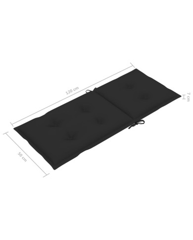 Coussins de chaise de jardin 4 pcs Noir 120x50x7 cm