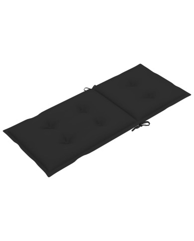 Coussins de chaise de jardin 6 pcs Noir 120x50x7 cm