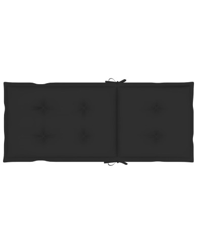 Coussins de chaise de jardin 6 pcs Noir 120x50x7 cm