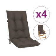Coussins de chaise de jardin 4 pcs Taupe 120x50x7 cm