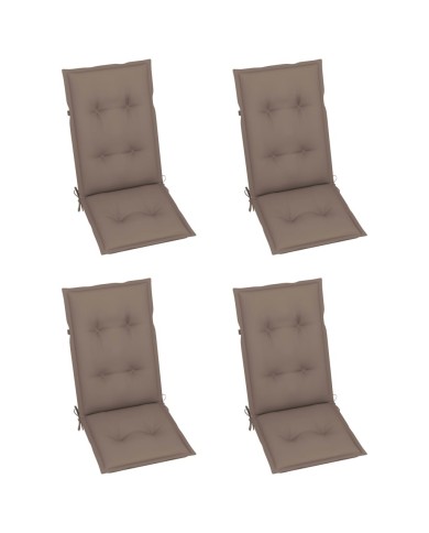 Coussins de chaise de jardin 4 pcs Taupe 120x50x7 cm