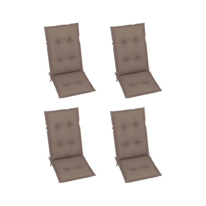 Coussins de chaise de jardin 4 pcs Taupe 120x50x7 cm