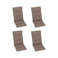 Coussins de chaise de jardin 4 pcs Taupe 120x50x7 cm