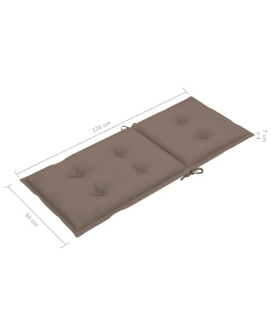 Coussins de chaise de jardin 4 pcs Taupe 120x50x7 cm