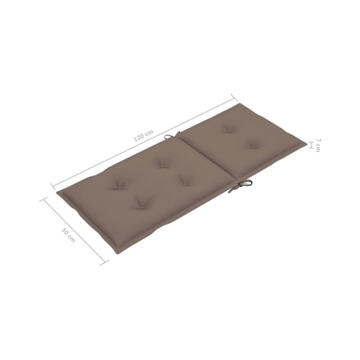 Coussins de chaise de jardin 4 pcs Taupe 120x50x7 cm