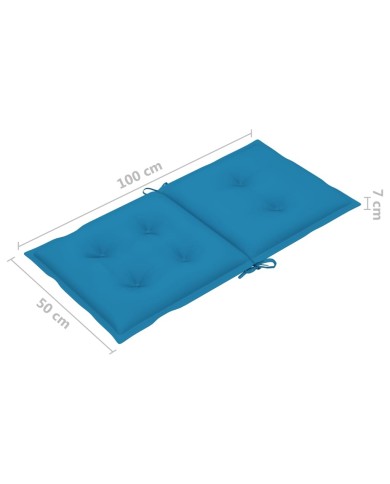 Coussins de chaise de jardin 6 pcs Bleu 100x50x7 cm