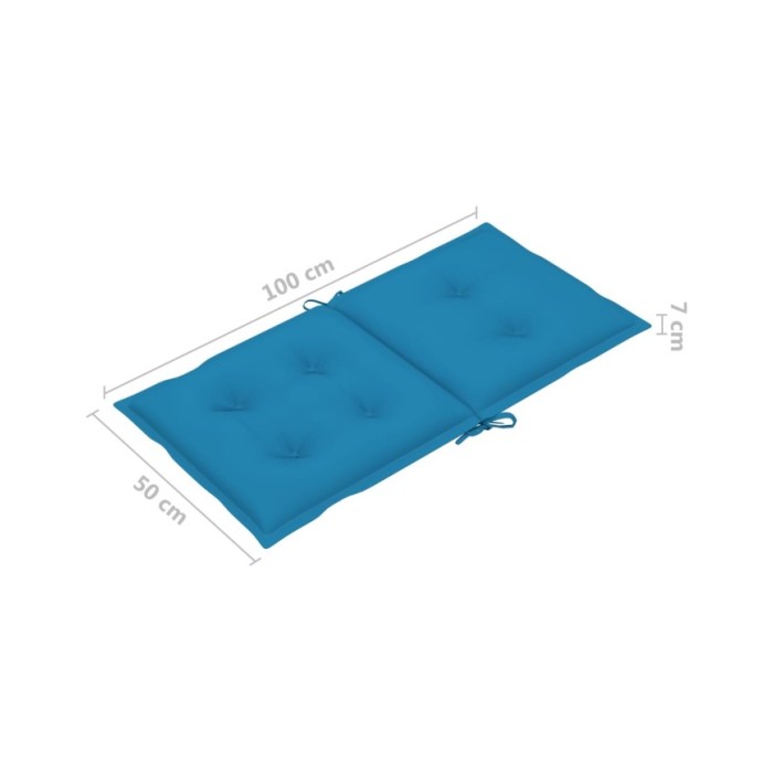 Coussins de chaise de jardin 6 pcs Bleu 100x50x7 cm