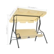 Balancelle de jardin Blanc crème 170 x 110 x 153 cm