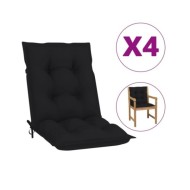 Coussins de chaise de jardin 4 pcs Noir 100x50x7 cm