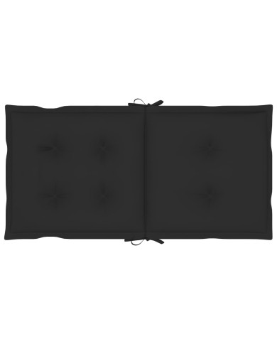 Coussins de chaise de jardin 4 pcs Noir 100x50x7 cm