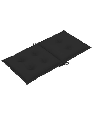 Coussins de chaise de jardin 4 pcs Noir 100x50x7 cm