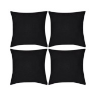 Housses de coussin 4 pcs Coton Noir 50x50 cm 