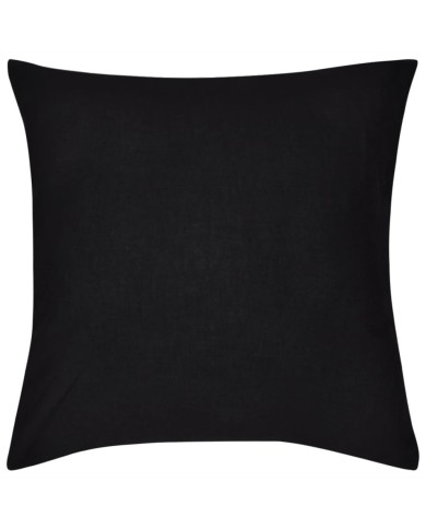 Housses de coussin 4 pcs Coton Noir 50x50 cm 
