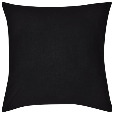 Housses de coussin 4 pcs Coton Noir 50x50 cm 