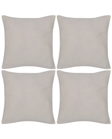 Housses de coussin 4 pcs Coton Beige 50x50 cm 