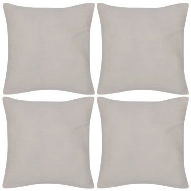 Housses de coussin 4 pcs Coton Beige 50x50 cm 