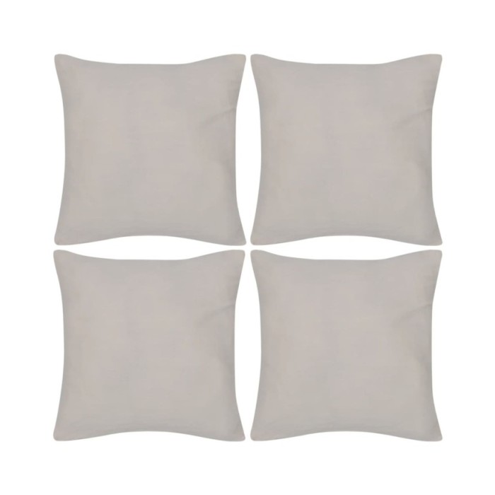Housses de coussin 4 pcs Coton Beige 50x50 cm 