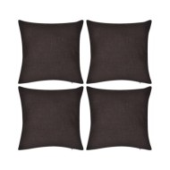 Housses de coussin 4 pcs Coton Marron 50x50 cm 