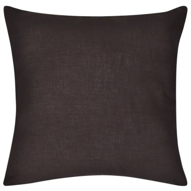 Housses de coussin 4 pcs Coton Marron 50x50 cm 