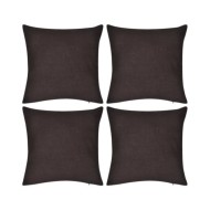 Housses de coussin 4 pcs Coton Marron 80x80 cm
