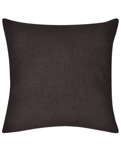 Housses de coussin 4 pcs Coton Marron 80x80 cm