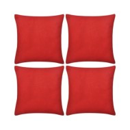 Housses de coussin 4 pcs Coton Rouge 80x80 cm